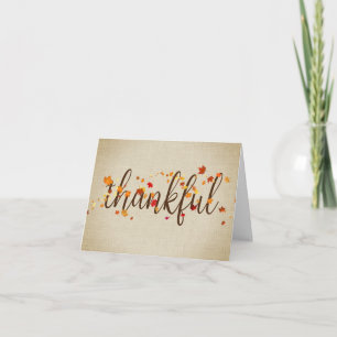 Thank You Autumn Leaves Card