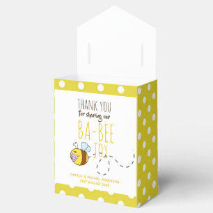 Thank You BA-BEE Baby Shower Yellow Polkadot Favour Box