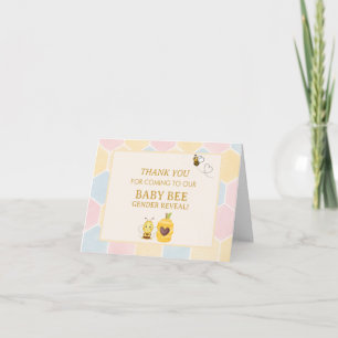 Thank You Baby Bee Gender Reveal Card