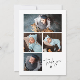 Thank You Baby Birth Photo Collage Announcement