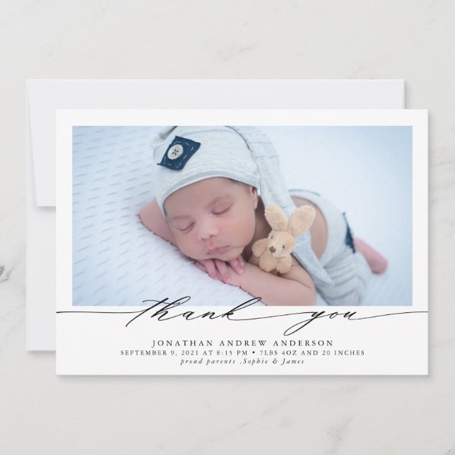 Thank You Baby Birth Photo Collage Announcement (Front)