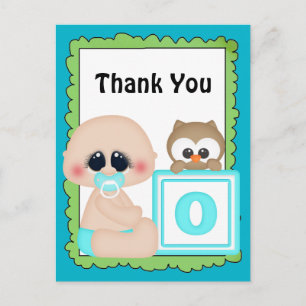 Thank you baby boy postcard