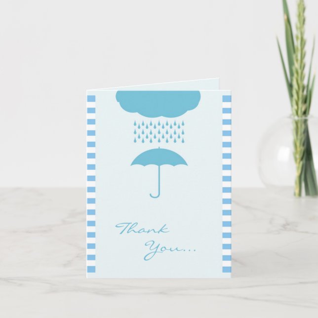 Thank You Baby Boy Shower Folded Card (Front)