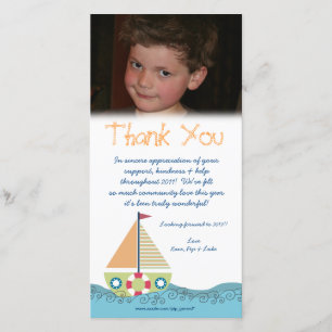 Thank You Baby Boy's 1st Birthday Party Photocard