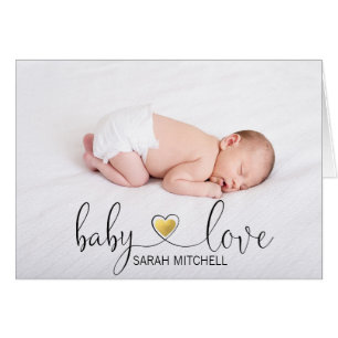 THANK YOU Baby Love Shower Gold PHOTO + TEXT