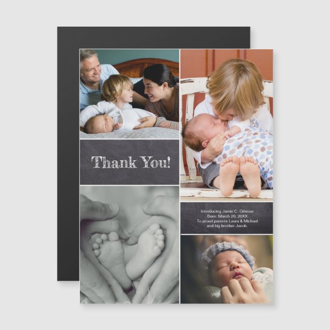 Thank you Baby photo collage Birth Announcement (Front/Back)