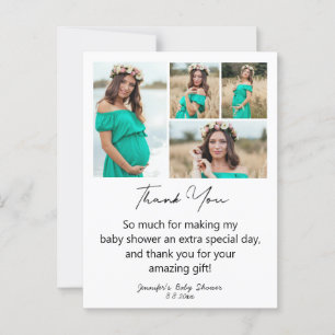 thank you baby shower 4 photos minimalist chic postcard