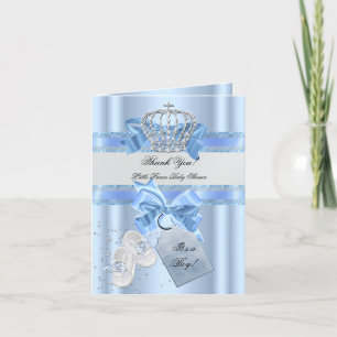 Thank You Baby Shower Boy Blue Little Prince 3a Card