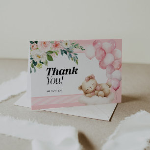 Thank You Baby Shower Cards Pink Girl