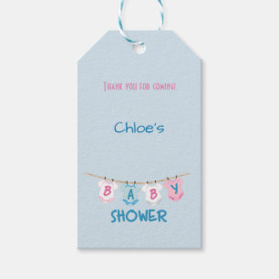 Thank You Baby Shower Clothesline Layette Gift Tags