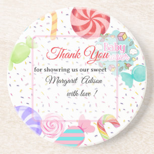 thank you baby shower  coaster
