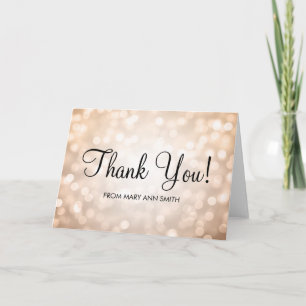 Thank You Baby Shower Copper Glitter Lights Card