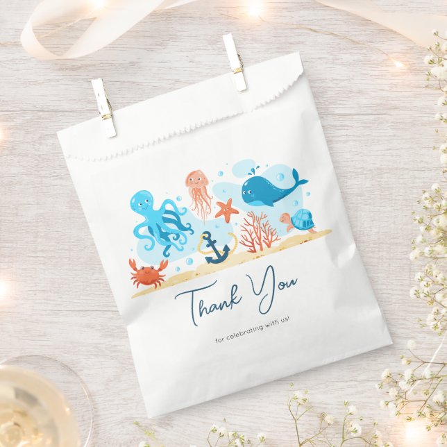 Thank You Baby Shower. Cute underwater world Favour Bags (Clipped)