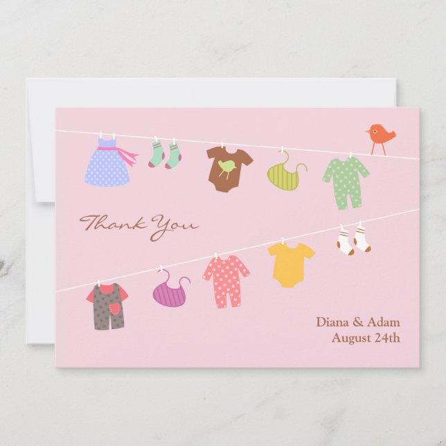 Thank You Baby Shower Flat Card (Front)