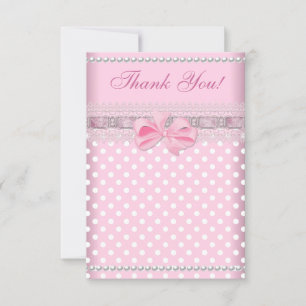 Thank You Baby Shower Girl Baby Pink Spot Pearl