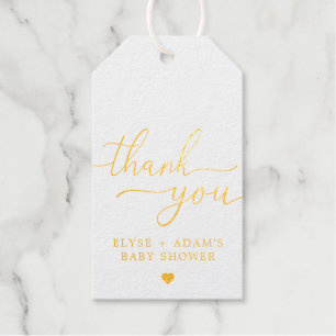 Thank You Baby Shower Gold Foil Favour Gift Tag