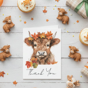Thank you Baby Shower Highland Cow Halloween Card