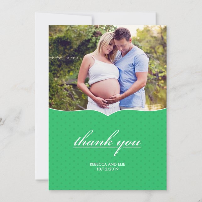 Thank You Baby Shower Photo Flat Card (Front)