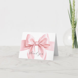 THANK YOU BABY SHOWER Pink Bow Girl Card