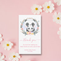 thank you baby shower watercolor cute pandas pink