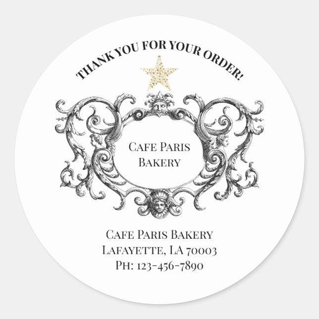 Thank You Bakery Product Vintage Sticker (Front)