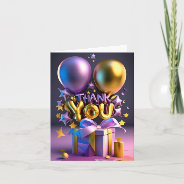 Thank You balloons Holiday Card (Front)
