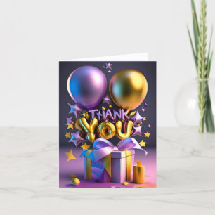 Thank You balloons Holiday Card
