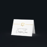 THANK YOU bar mitzvah modern gold jewish star Card<br><div class="desc">[ NOTE - THE GOLD EFFECT IS A PRINTED PICTURE ] A modern, simple design for THANK YOU CARD Setup as a template it is simple for you to add your own details, or hit the ize button and you can add or change text, fonts, customsizes, etc TIP: 1. To...</div>