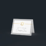 THANK YOU bar mitzvah modern gold jewish star grey Card<br><div class="desc">[ NOTE - THE GOLD EFFECT IS A PRINTED PICTURE ] A modern, simple design for THANK YOU CARD Setup as a template it is simple for you to add your own details, or hit the ize button and you can add or change text, fonts, customsizes, etc TIP: 1. To...</div>