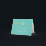 THANK YOU bar mitzvah modern gold jewish star mint Card<br><div class="desc">[ NOTE - THE GOLD EFFECT IS A PRINTED PICTURE ] A modern, simple design for THANK YOU CARD Setup as a template it is simple for you to add your own details, or hit the ize button and you can add or change text, fonts, customsizes, etc TIP: 1. To...</div>