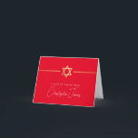 THANK YOU bar mitzvah modern gold jewish star red Card<br><div class="desc">[ NOTE - THE GOLD EFFECT IS A PRINTED PICTURE ] A modern, simple design for THANK YOU CARD Setup as a template it is simple for you to add your own details, or hit the ize button and you can add or change text, fonts, customsizes, etc TIP: 1. To...</div>