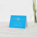 THANK YOU bar mitzvah modern gold star aqua blue<br><div class="desc">[ NOTE - THE GOLD EFFECT IS A PRINTED PICTURE ] A modern, simple design for THANK YOU CARD Setup as a template it is simple for you to add your own details, or hit the ize button and you can add or change text, fonts, customsizes, etc TIP: 1. To...</div>