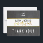 THANK YOU BAR MITZVAH modern grey chalkboard gold<br><div class="desc">by kat massard >>> kat@simplysweetPAPERIE.com <<< A simple, stylish way to say thank you to your guest's for attending your EVENT Setup as a template it is simple for you to add your own details, or hit the customise button and you can add or change text, fonts, sizes etc TIP...</div>