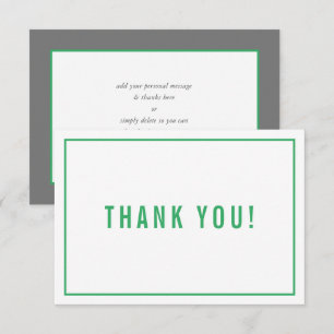 THANK YOU BAR MITZVAH modern simple green grey Card
