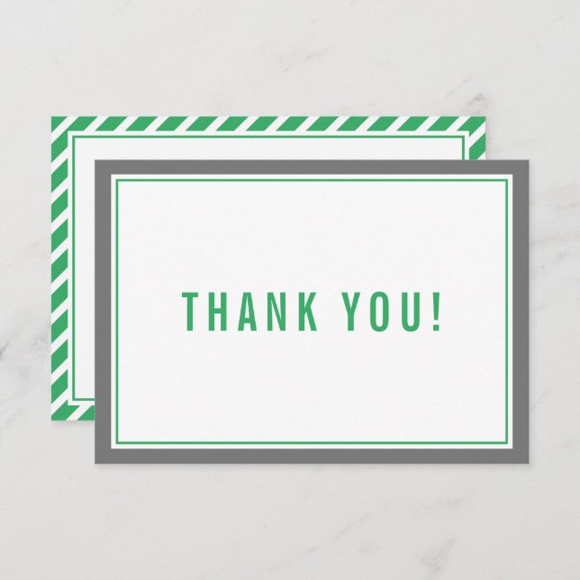 THANK YOU BAR MITZVAH modern stripe nfl green grey (Front/Back)