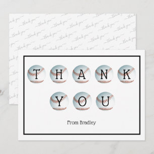 Thank You Baseball Custom Personalised Card