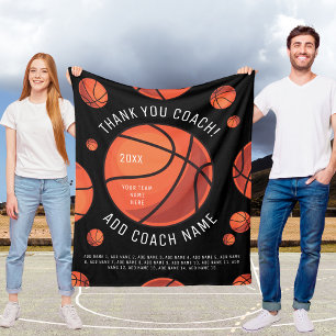 Thank You Basketball Coach Add Team Player Names  Fleece Blanket