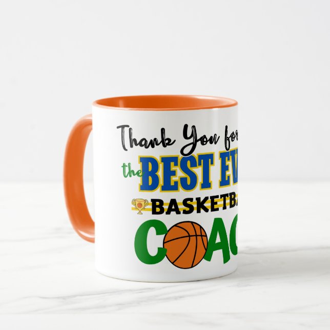 Thank You Basketball Coach Mug (Front Left)