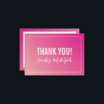 THANK YOU BAT MITZVAH modern bright pink gradient<br><div class="desc">by kat massard >>> https://linktr.ee/simplysweetpaperie <<< A simple, stylish way to say thank you to your guest's for attending your event. Setup as a template it is simple for you to add your own details, or hit the customise button and you can add or change text, fonts, sizes etc TIP...</div>