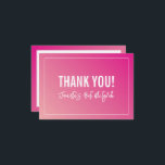 THANK YOU BAT MITZVAH modern bright pink gradient<br><div class="desc">by kat massard >>> https://linktr.ee/simplysweetpaperie <<< A simple, stylish way to say thank you to your guest's for attending your event. Setup as a template it is simple for you to add your own details, or hit the customise button and you can add or change text, fonts, sizes etc TIP...</div>