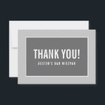 THANK YOU BAT MITZVAH modern edge geometric grey<br><div class="desc">by kat massard >>> https://linktr.ee/simplysweetpaperie <<< A simple, stylish way to say thank you to your guest's for attending your event. Setup as a template it is simple for you to add your own details, or hit the customise button and you can add or change text, fonts, sizes etc TIP...</div>