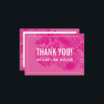 THANK YOU BAT MITZVAH modern elegant floral pink<br><div class="desc">by kat massard >>> https://linktr.ee/simplysweetpaperie <<< A simple, stylish way to say thank you to your guest's for attending your event. Setup as a template it is simple for you to add your own details, or hit the customise button and you can add or change text, fonts, sizes etc TIP...</div>