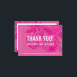 THANK YOU BAT MITZVAH modern elegant floral pink<br><div class="desc">by kat massard >>> https://linktr.ee/simplysweetpaperie <<< A simple, stylish way to say thank you to your guest's for attending your event. Setup as a template it is simple for you to add your own details, or hit the customise button and you can add or change text, fonts, sizes etc TIP...</div>