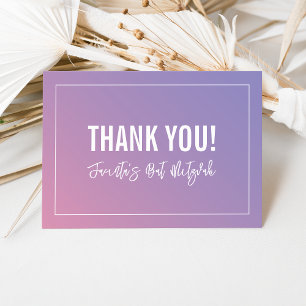 THANK YOU BAT MITZVAH modern purple pink gradient Card
