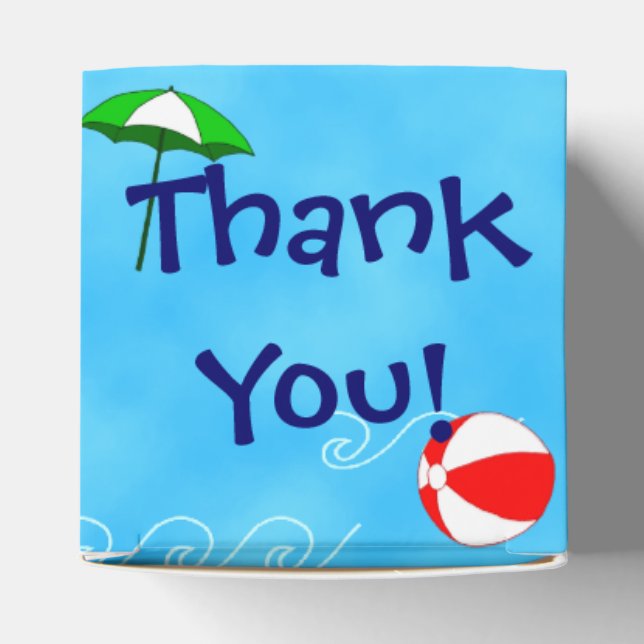 Thank You Beach Ball Pool Umbrella Party Favour Bo Box (Top)