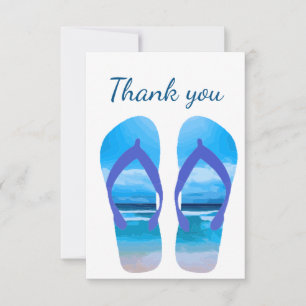 Thank You Beach Scene Flip Flops Blank Inside Card