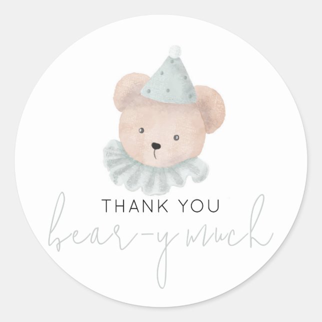 Thank You Bear-y Much Classic Round Sticker (Front)