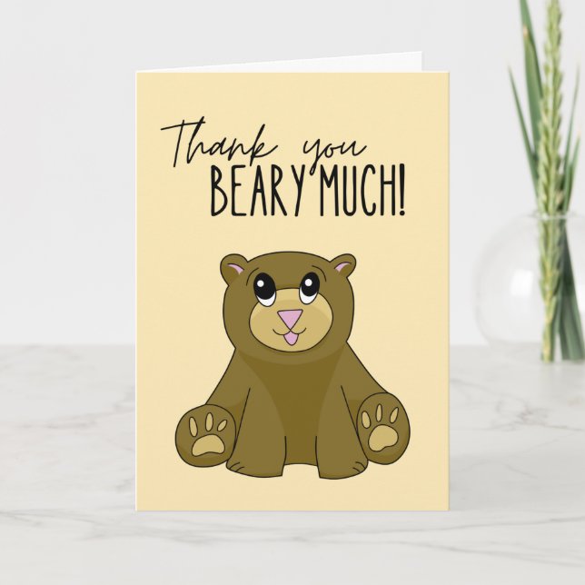 Thank You Bear-y Much Cute Bear Card (Front)