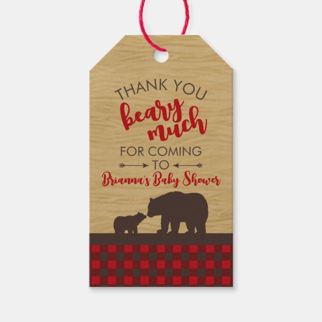 Thank You Beary Much Favour Tags (Front)