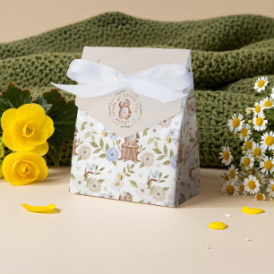 Thank You Beary Much Knitted Woodland Bear Floral Favour Box